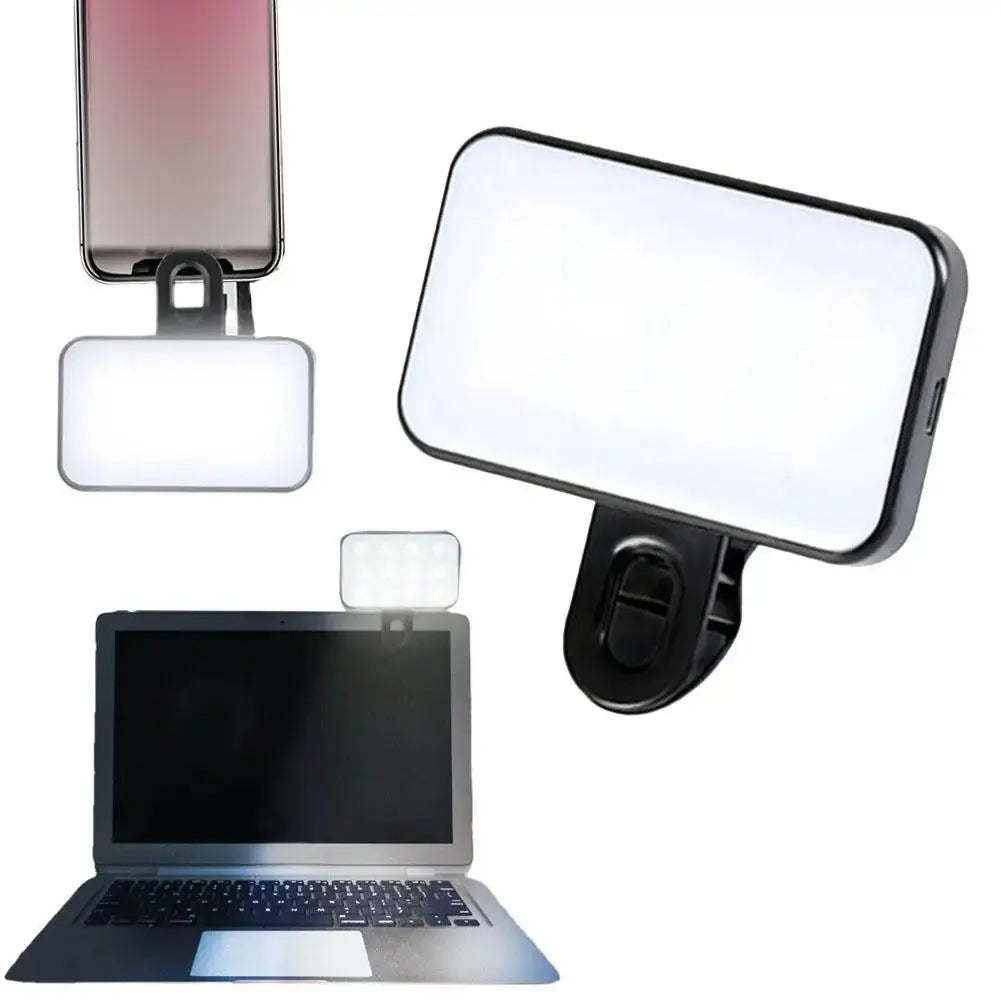 Portable Mini Selfie Fill Light Rechargeable 3 Modes Adjustable Brightness Clip On For Mobile Phone Make Up Computer Fill Light Tarot Yeah
