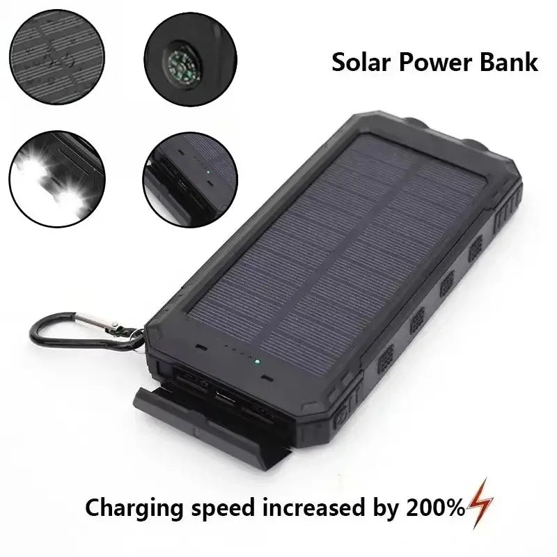 200000mAh Large Capacity Solar Power Bank Fast Charging Portable Charger External Battery  for IPhone Samsun Xiaomi Powerbank Tarot Yeah