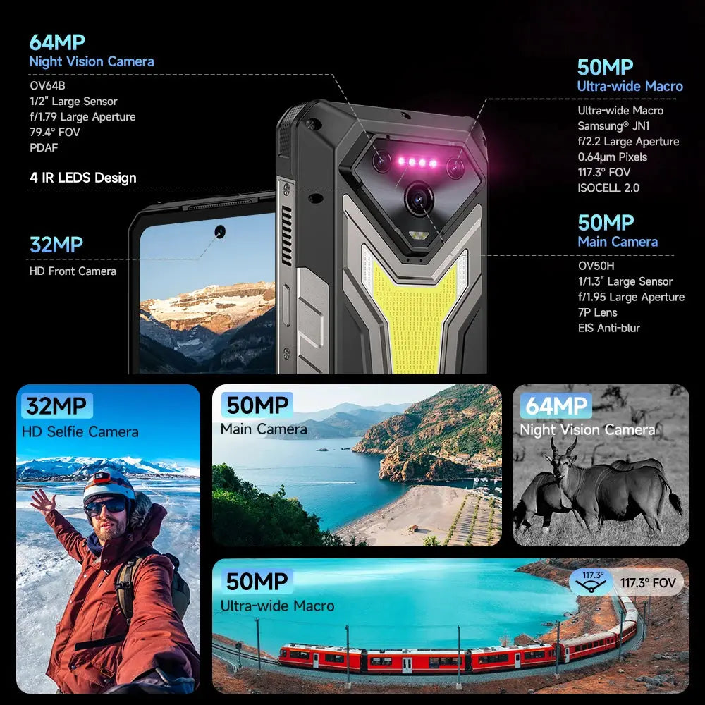 【NEW】Ulefone AI Smartphone Armor 34 Pro 5G 25500mAh  Built-in Projector 512GB ROM   120Hz 6.95" NFC Smartphone Mobile Phone Tarot Yeah