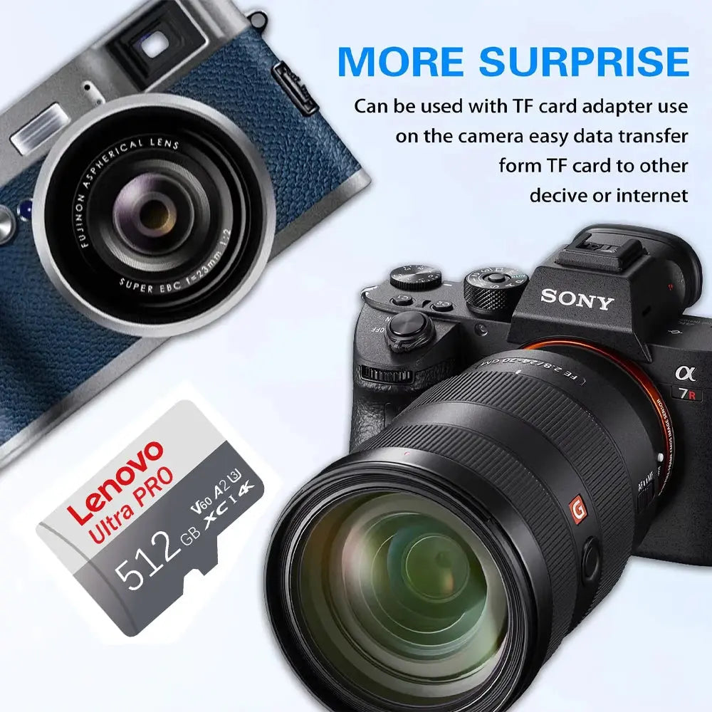 Original Lenovo Memory Card 2TB 128GB Class 10 V60 TF Card 1TB Mini SD Card 512GB 256GB A2 U3 Micro Card 2TB High Speed TF Card Tarot Yeah