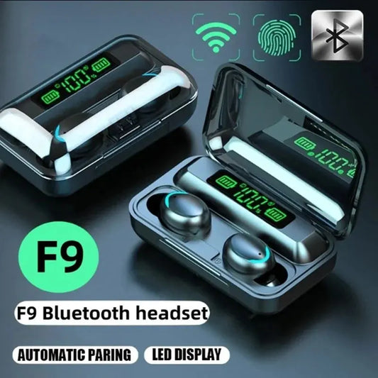 TWS F9-5 Earphone Bluetooth Earphones Wireless Headphones Hifi Stereo Sports Earbuds Headset Hearing Aids With Mic Handfree.