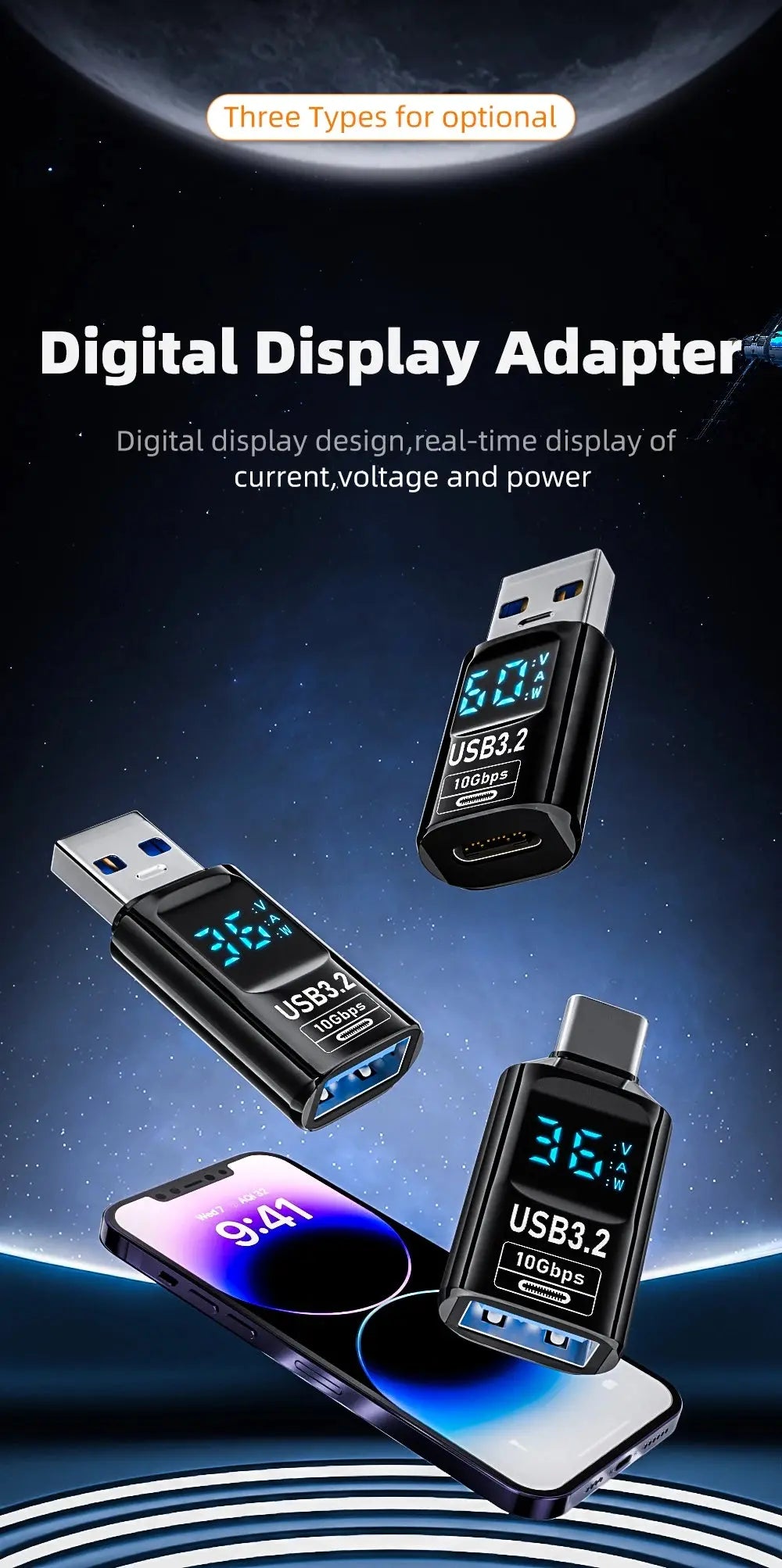 USB3.2 Digital Display Adapter 10Gbps USB Male to USB Female USB C Converter Fast Charging Data Adapter for iPhone16 15 Laptop Tarot Yeah
