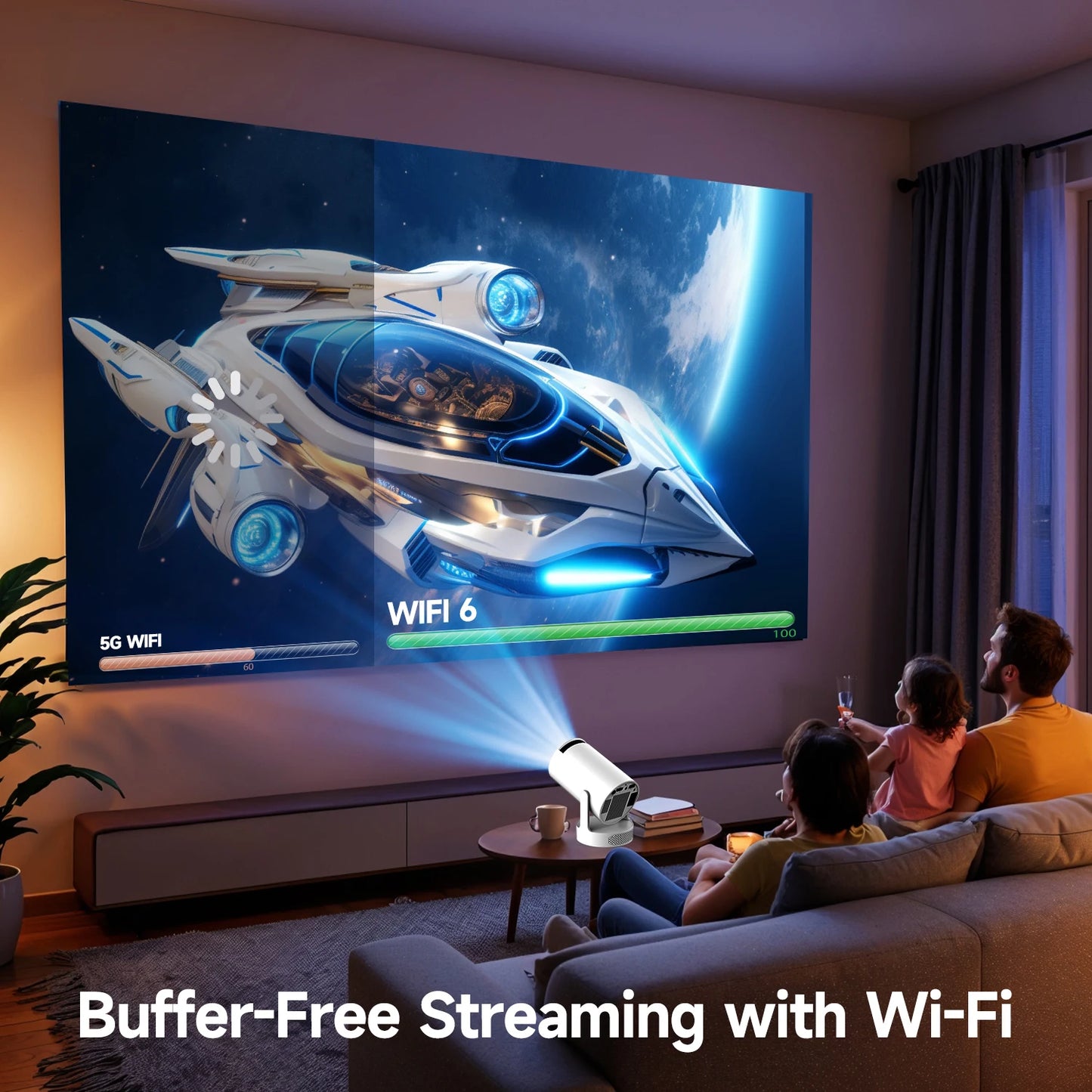 Magcubic 4K Wifi6 Projector 290 ANSI Dual WIFI BT5.0 1280*720P Home Cinema Outdoor portable HY300 Pro +