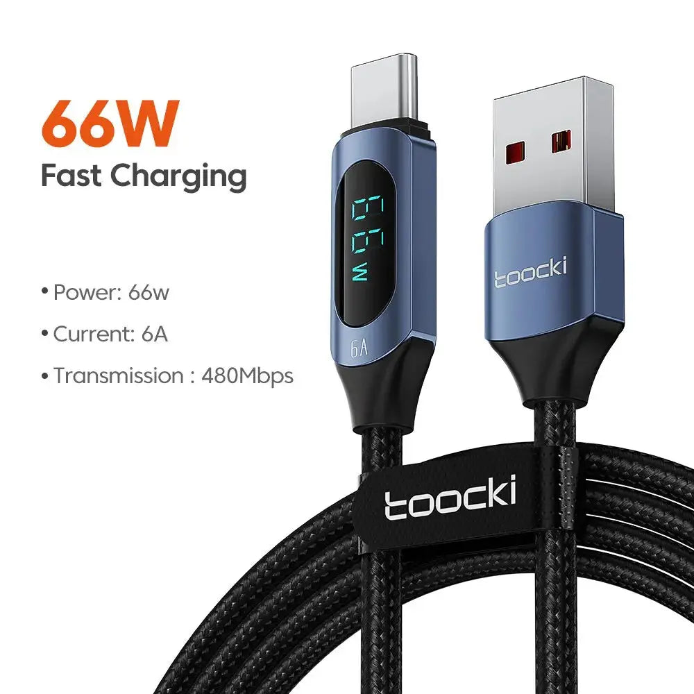 Toocki Type C to Type C Cable 100W PD Fast Charging Charger USB C to USB C Display Cable For Xiaomi POCO F3 Realme Macbook iPad Tarot Yeah