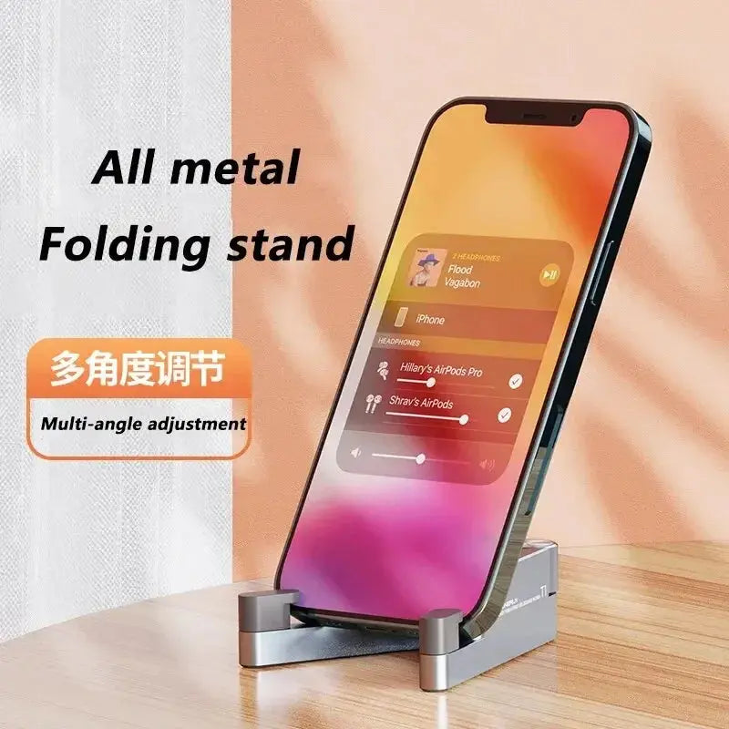Portable V-shaped Foldable Phone Holder Desktop Lazy Metal Cell Tablet Stand For iPhone Samsung Xiaomi iPad Smartphone Bracket Tarot Yeah