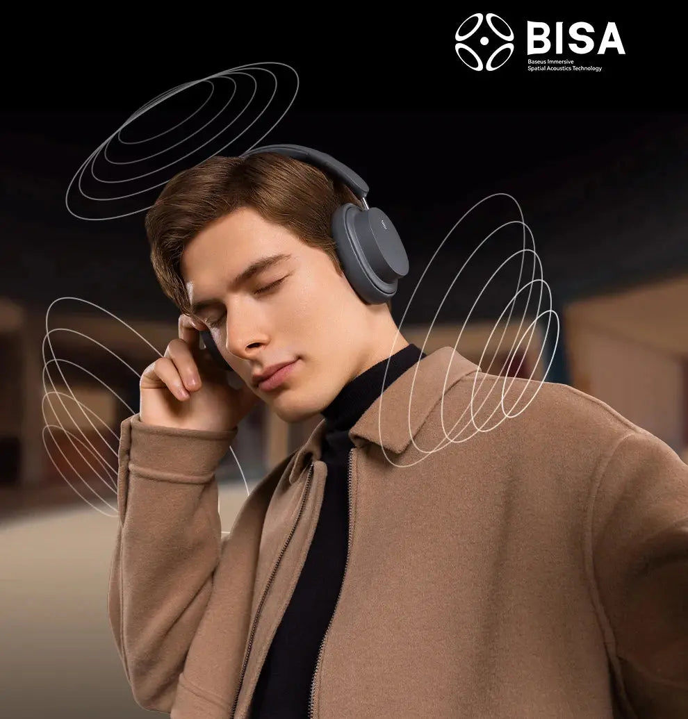 Baseus Bowie D05 Wireless Headphone 3D Spatial Audio Earphone Bluetooth 5.3 Headset 40mm Driver Foldable Over Ear Headphone 70H.