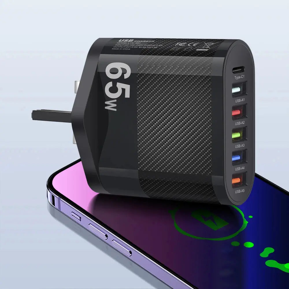 3.1A 5Ports USB Charger PD Charging Adapter For Xiaomi iPhone 13 Samsung Mobile Phone Plug Charging QC 3.0 Wall Charger Tarot Yeah