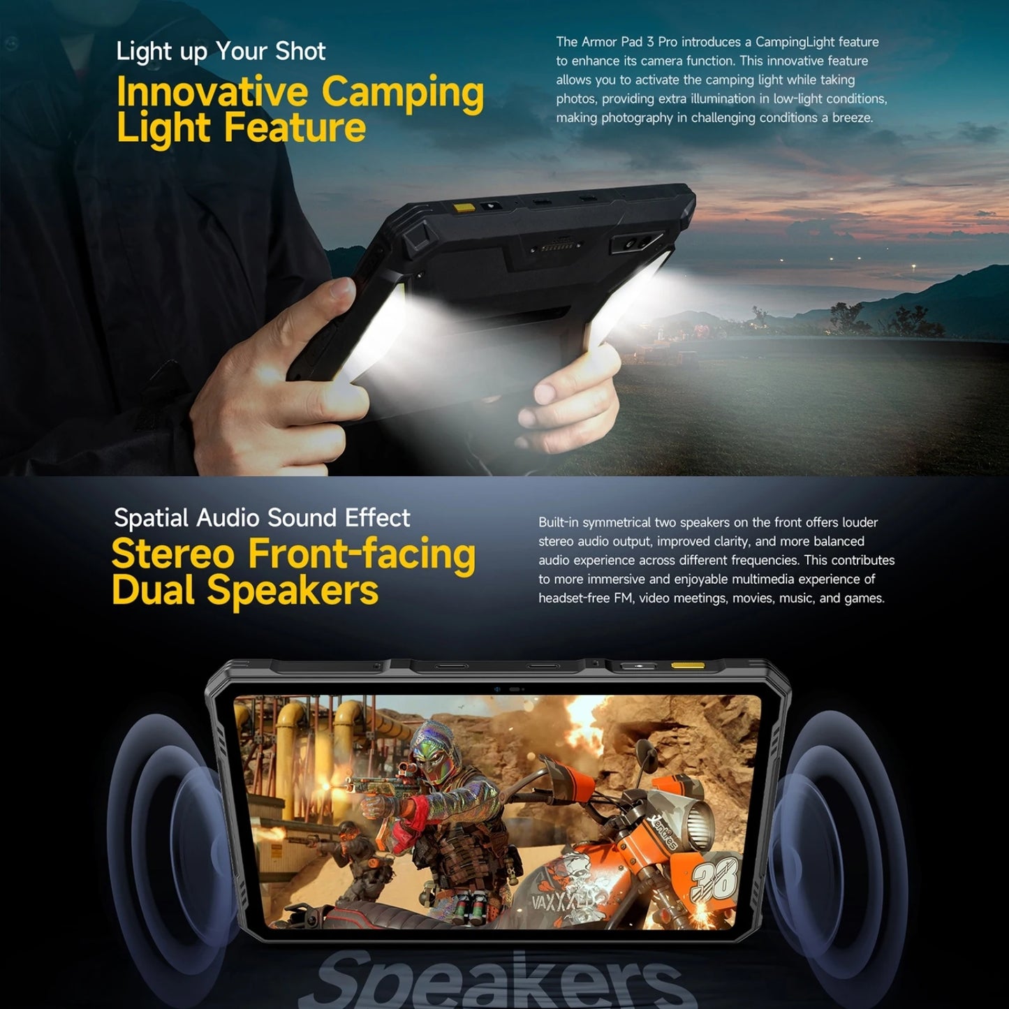 Ulefone Armor Pad 3 Pro Rugged Tablet PC 33280mAh MediaTek MT8788 16GB RAM(8+8) 256GB ROM 50MP 10.36"2K Android 4G NFC Tablet