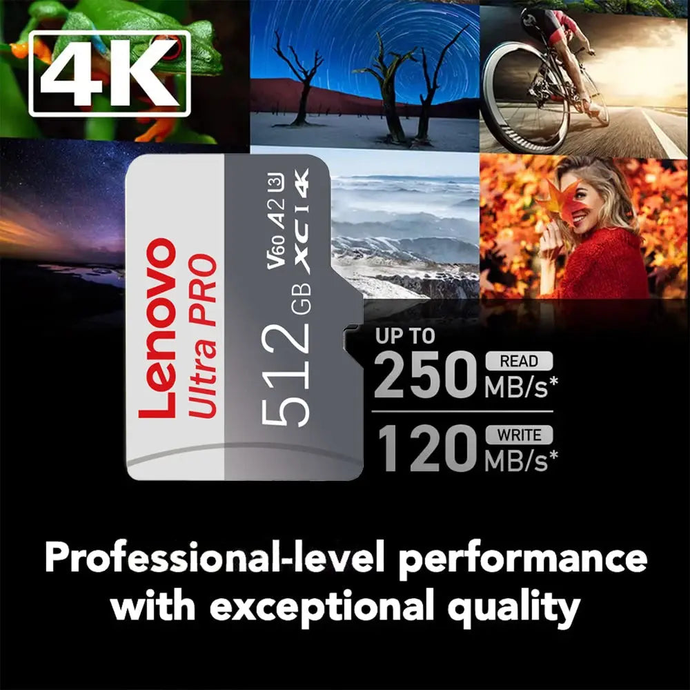 Original Lenovo Memory Card 2TB 128GB Class 10 V60 TF Card 1TB Mini SD Card 512GB 256GB A2 U3 Micro Card 2TB High Speed TF Card Tarot Yeah