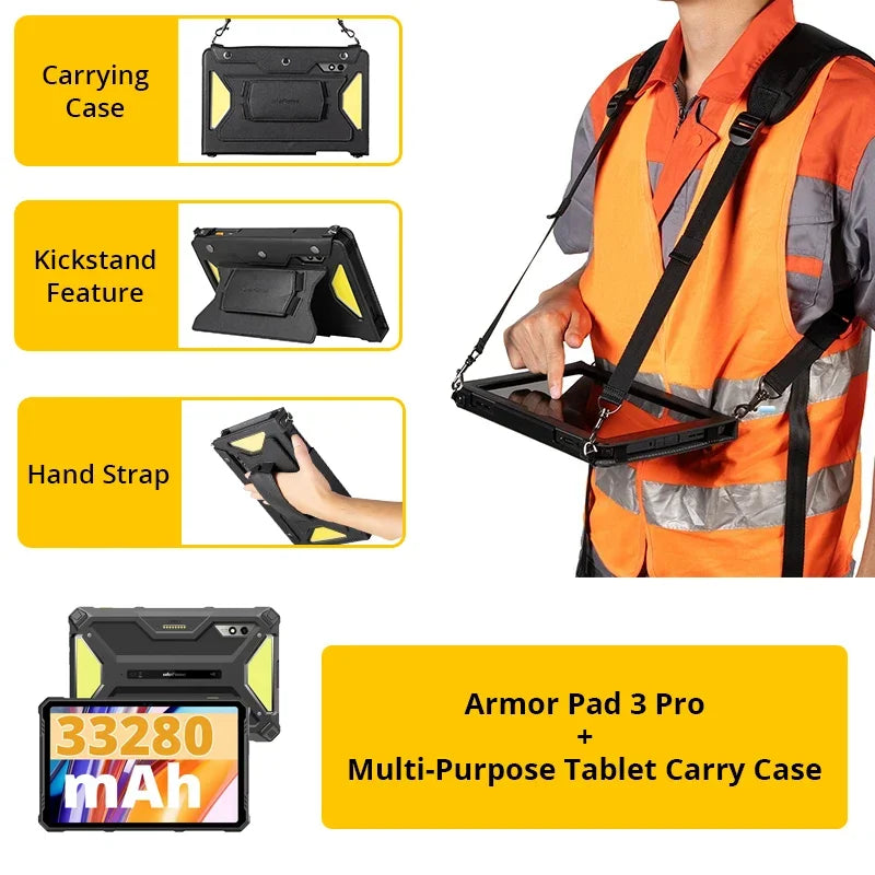 Ulefone Armor Pad 3 Pro Rugged Tablet PC 33280mAh MediaTek MT8788 16GB RAM(8+8) 256GB ROM 50MP 10.36"2K Android 4G NFC Tablet